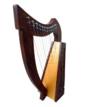 12 Strings Wooden Polish Lyre Harp Front