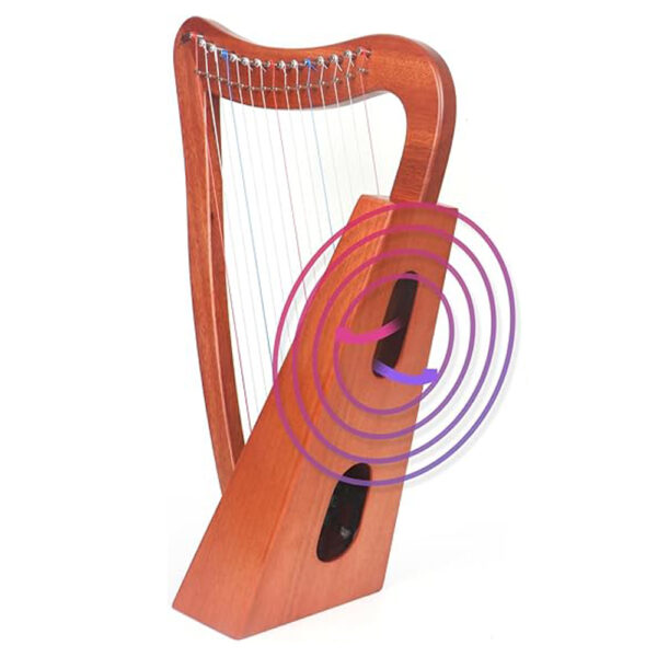 15 Strings Wooden Polish Harp Back